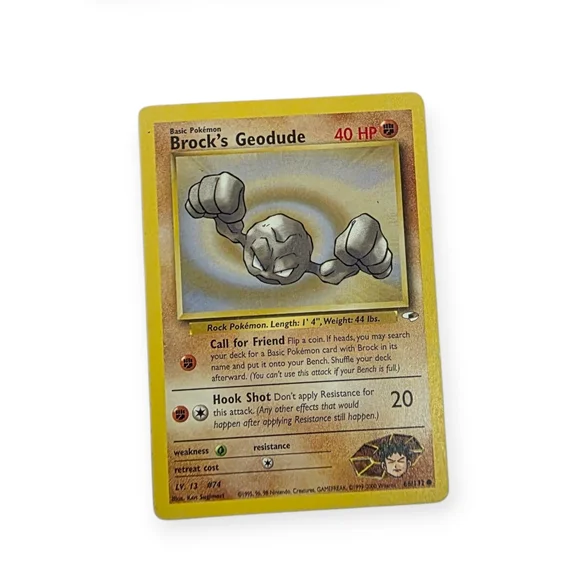 Vintage 90s Brock's Geodude Pokemon Trading Card - Picture 1 of 2